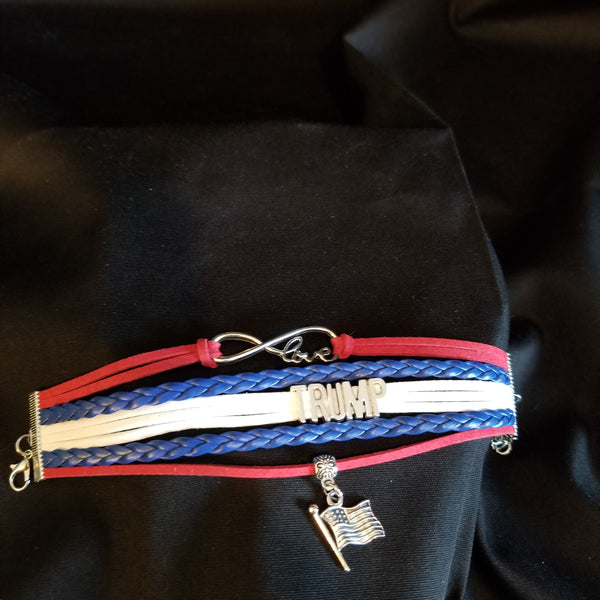 Trump Leather Pendant Bracelet