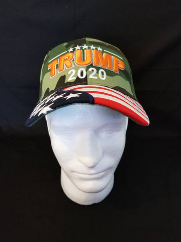 Flag Brim Trump 2020 Cap