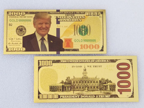 Trump Silver & Gold Collectible 3 Bill Set