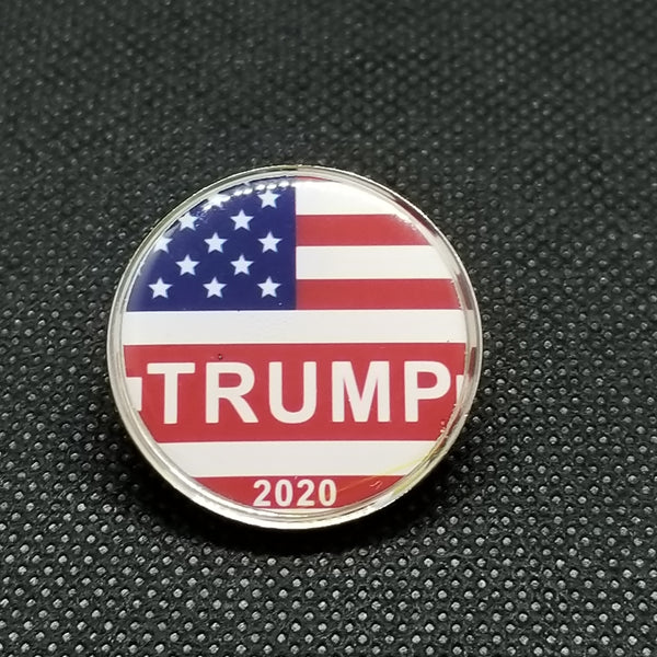 Trump Round Flag Pin