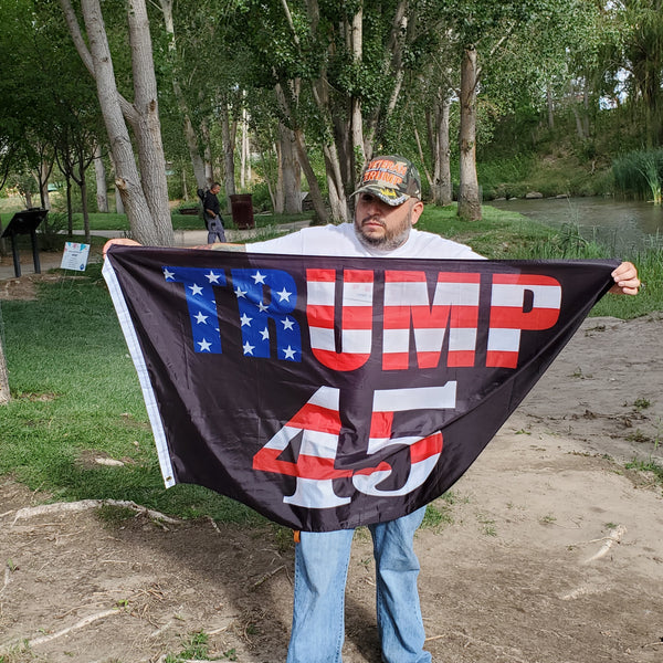 Black Trump 45 Flag