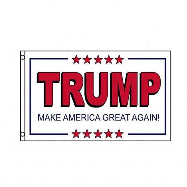 White Trump MAGA Flag